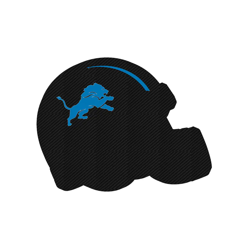 Detroit Lions - Helmet - Carbon Fiber Vinyl Sticker - Custom Size