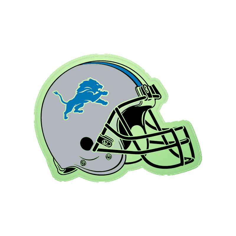 Detroit Lions - Helmet - Glow in the Dark Vinyl Sticker - Custom Size