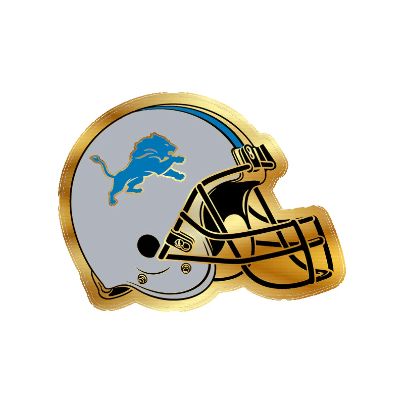Detroit Lions - Helmet - Gold Chrome Vinyl Sticker - Custom Size