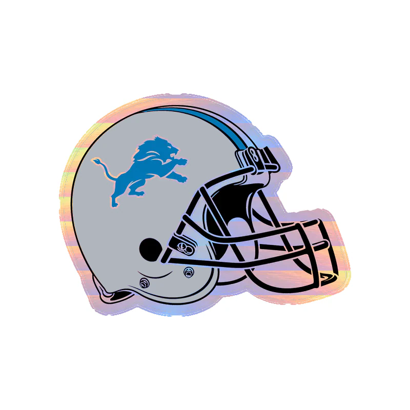 Detroit Lions - Helmet - Holographic Vinyl Sticker - Custom Size