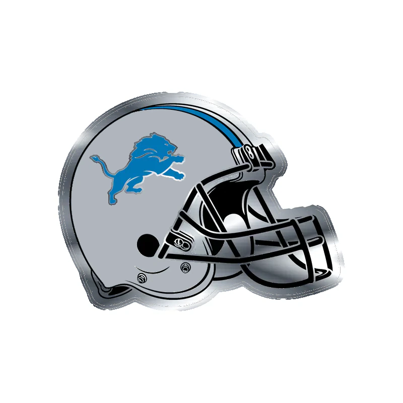 Detroit Lions - Helmet - Silver Chrome Vinyl Sticker - Custom Size