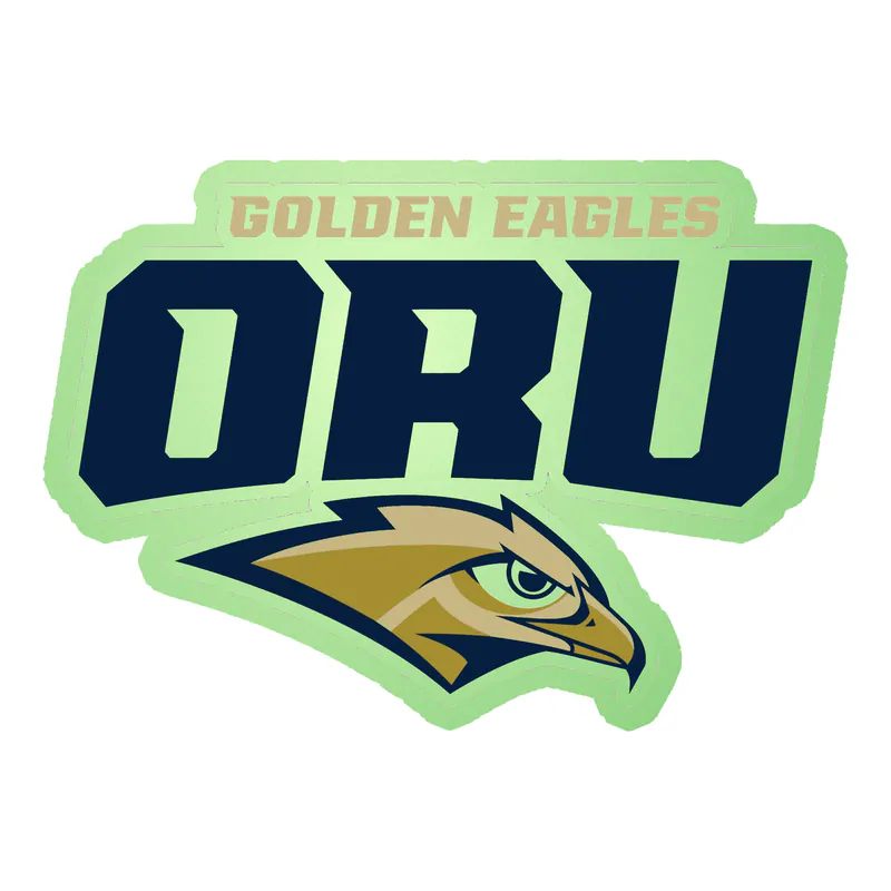 Oral Roberts Golden Eagles - Glow in the Dark Vinyl Decal - Custom Size