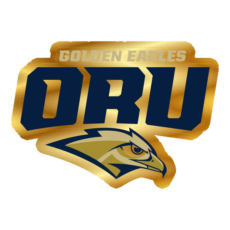 Oral Roberts Golden Eagles - Gold Chrome Vinyl Decal - Custom Size