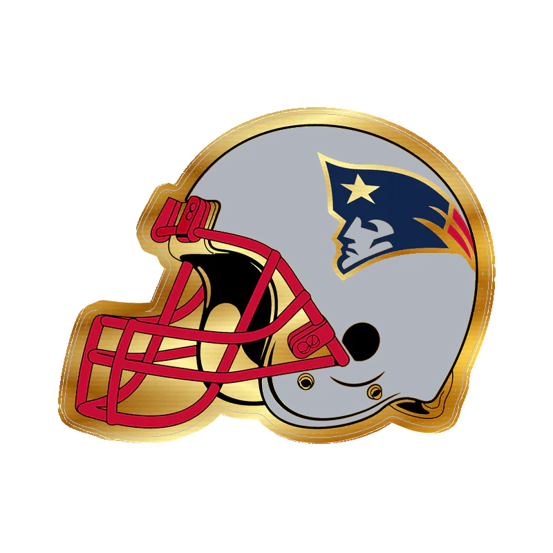 New England Patriots - Helmet - Gold Chrome Vinyl Sticker - Custom Size