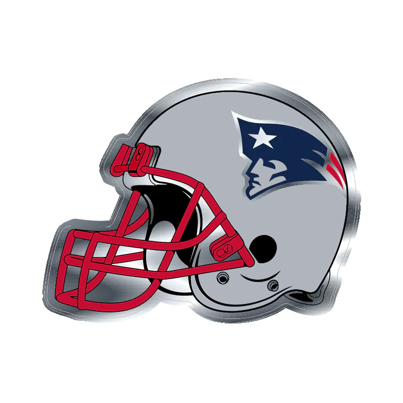 New England Patriots - Helmet - Silver Chrome Vinyl Sticker - Custom Size