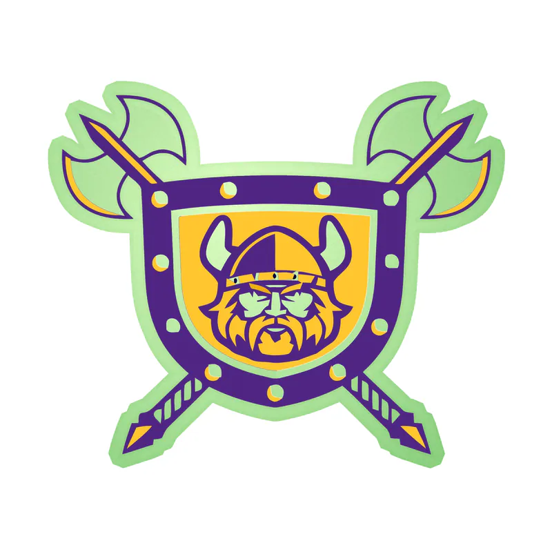 Minnesota Vikings - Shield - Glow in the Dark Vinyl Sticker - Custom Size