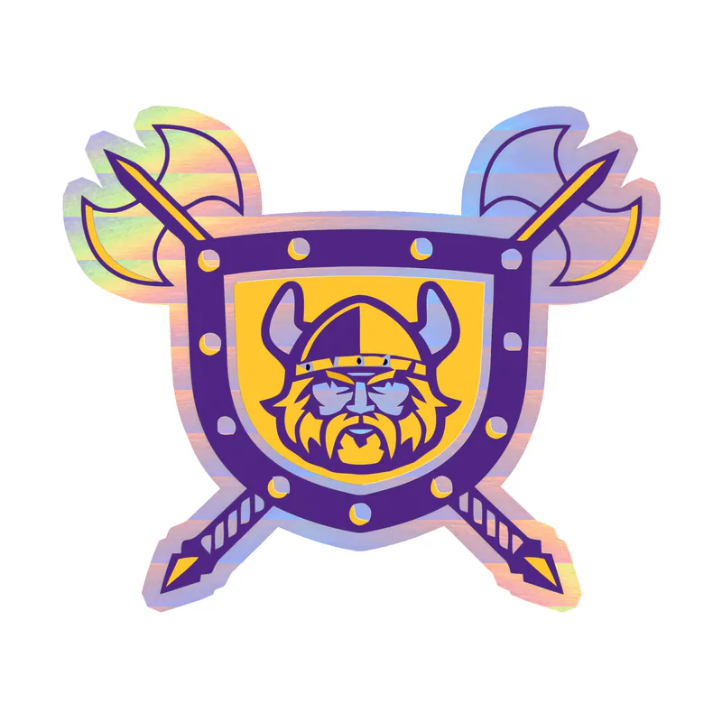 Minnesota Vikings - Shield - Holographic Vinyl Sticker - Custom Size