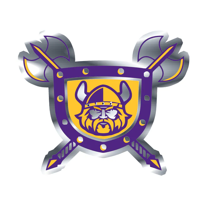 Minnesota Vikings - Shield - Silver Chrome Vinyl Sticker - Custom Size