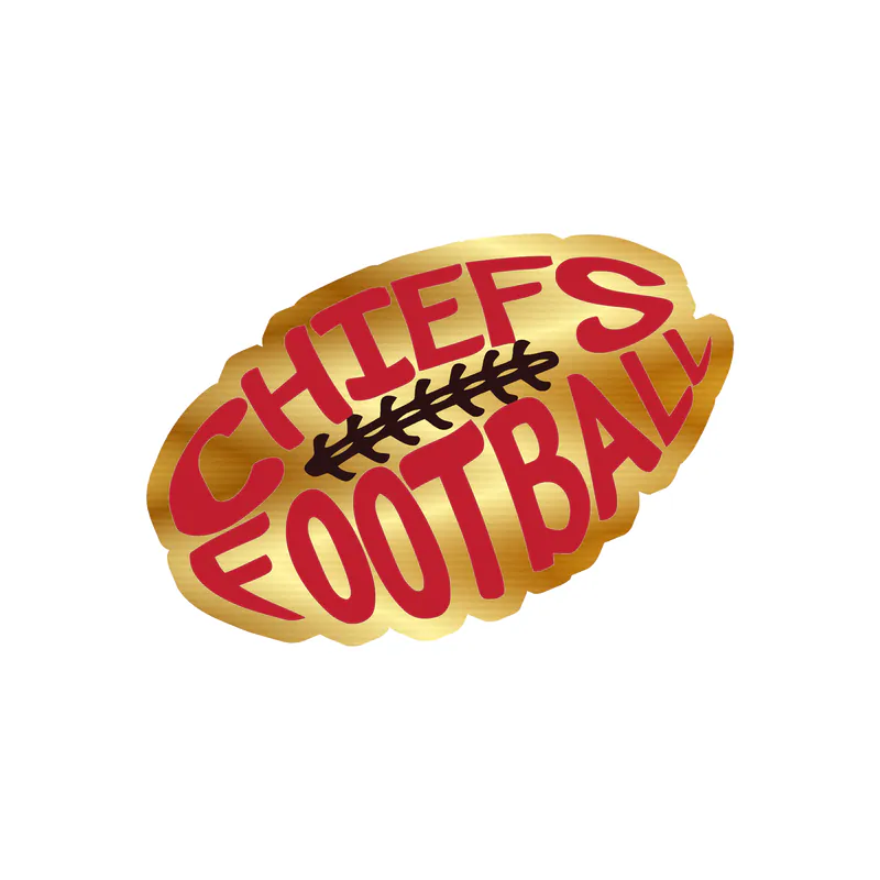 Kansas City Chiefs - Football - Gold Chrome Vinyl Sticker – Custom Size