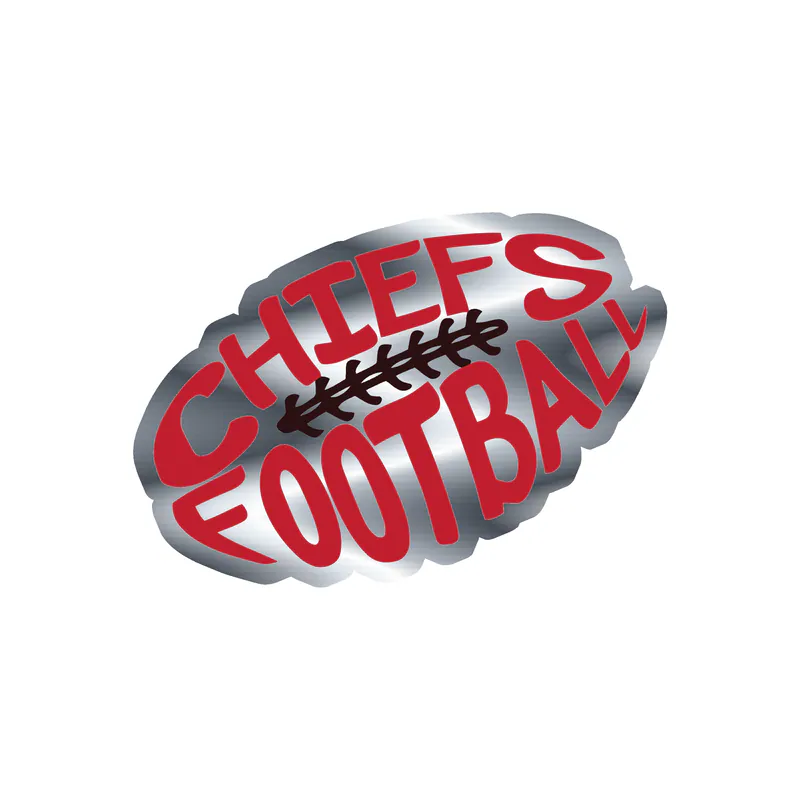 Kansas City Chiefs - Football - Silver Chrome Vinyl Sticker – Custom Size