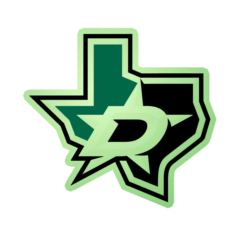 Dallas Stars  - State - Glow in the Dark Vinyl Sticker - Custom Size