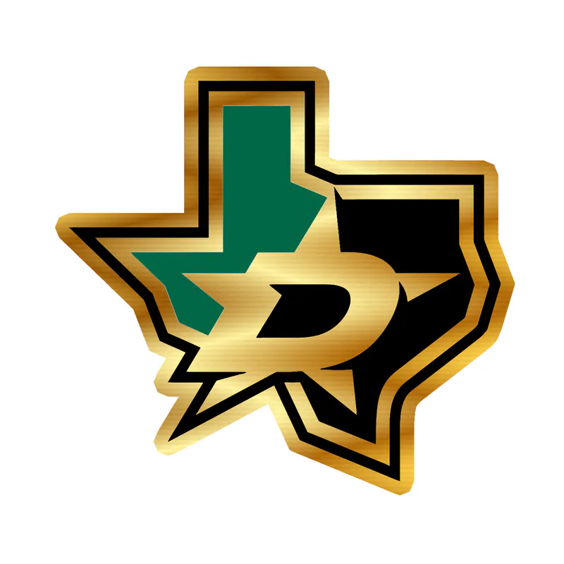 Dallas Stars  - State - Gold Chrome Vinyl Sticker - Custom Size