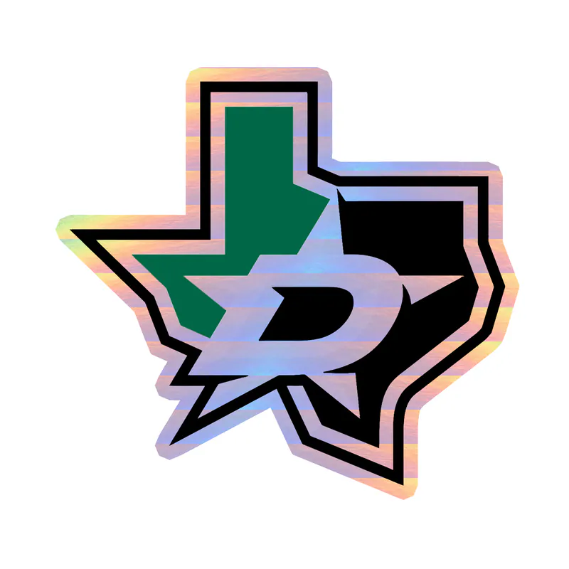 Dallas Stars  - State - Holographic Vinyl Sticker - Custom Size