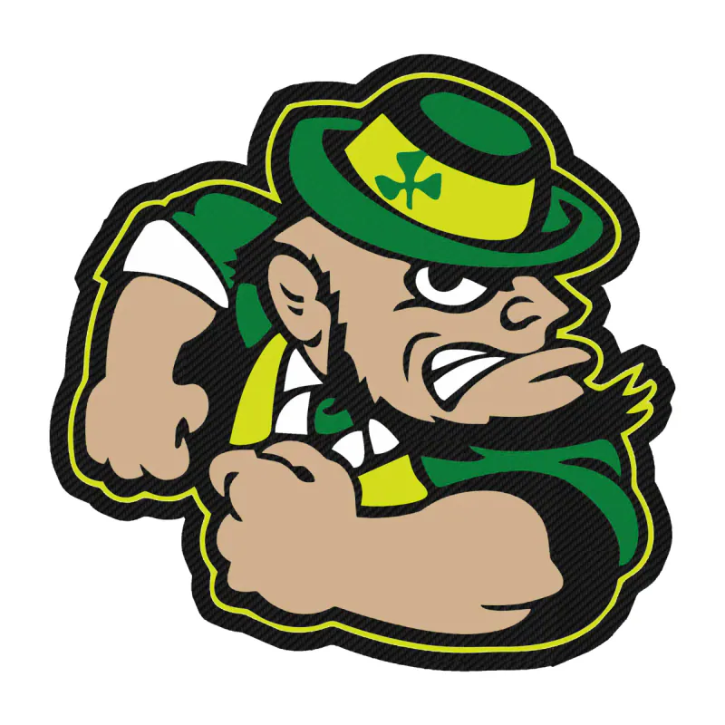 Notre Dame -Leprechaun- Carbon Fiber Vinyl Sticker - Custom Size