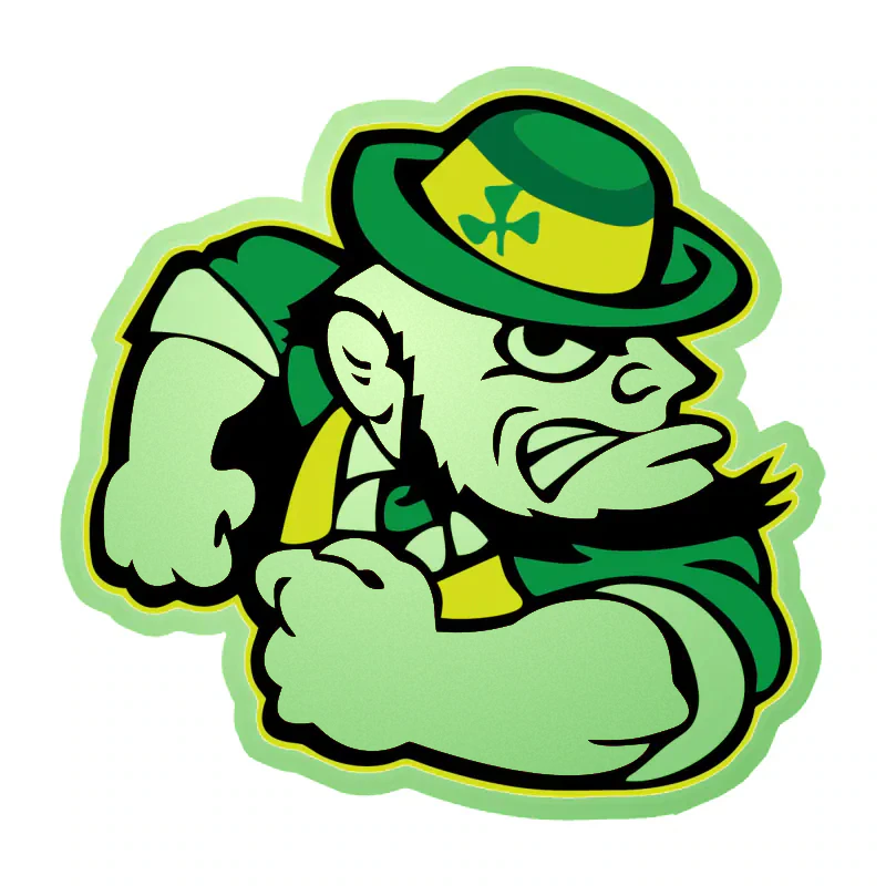 Notre Dame -Leprechaun- Glow in the Dark Vinyl Sticker - Custom Size