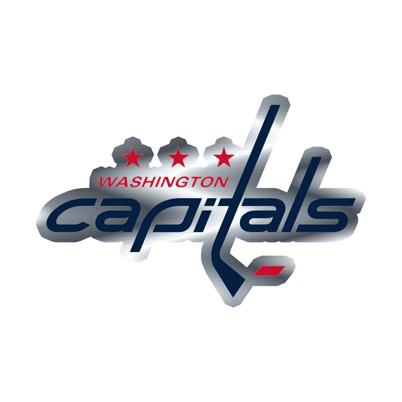 Washington Capitals - Name - Silver Chrome Vinyl Sticker - Custom Size