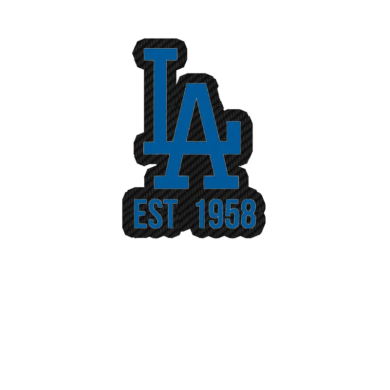 Los Angeles Dodgers - LA EST. 1958 - Carbon Fiber Vinyl Sticker - Custom Size
