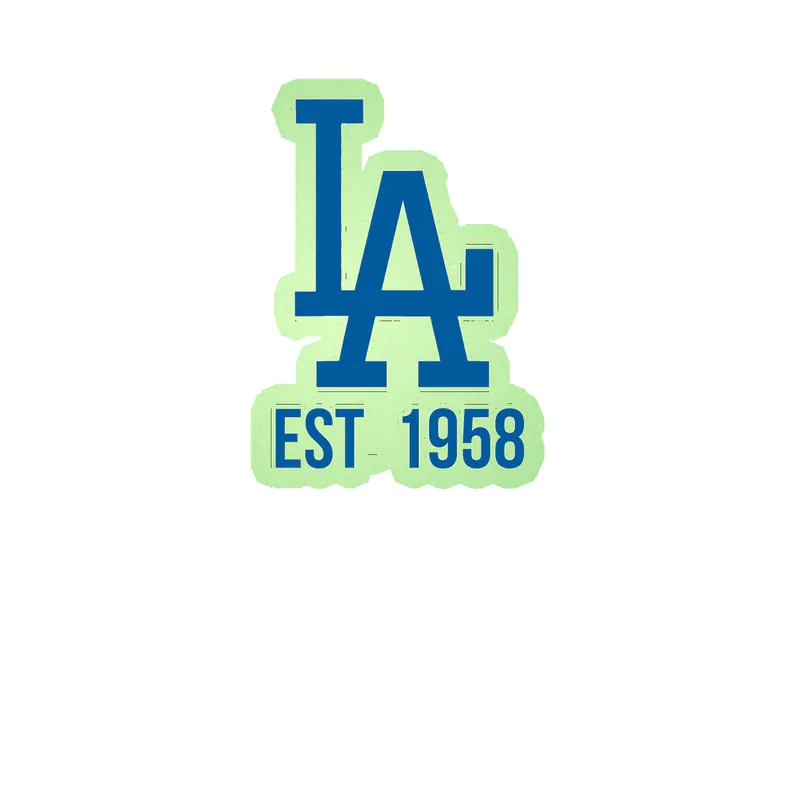 Los Angeles Dodgers - LA EST. 1958 - Glow in the Dark Vinyl Sticker - Custom Size