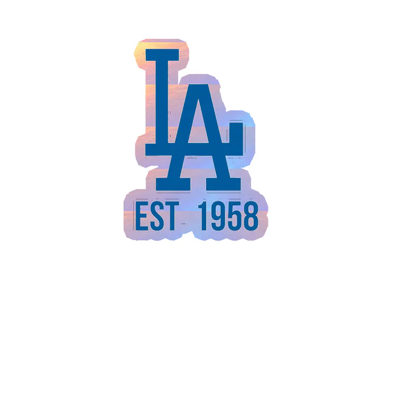 Los Angeles Dodgers - LA EST. 1958 - Holographic Vinyl Sticker - Custom Size