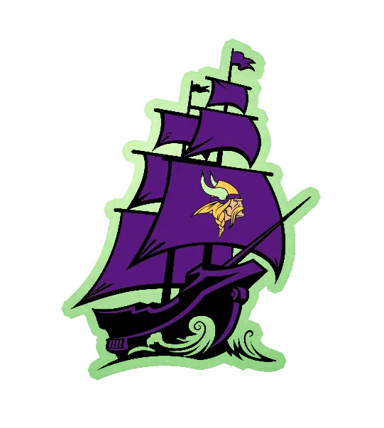 Minnesota Vikings Glow in the Dark Vinyl Sticker - Custom Size