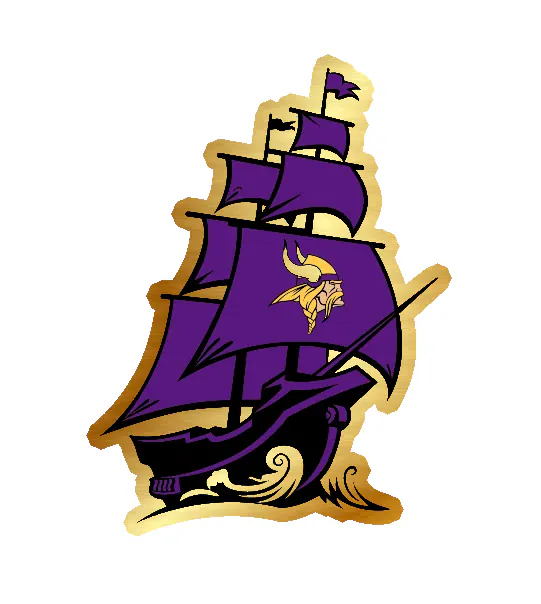Minnesota Vikings Gold Chrome Vinyl Sticker - Custom Size