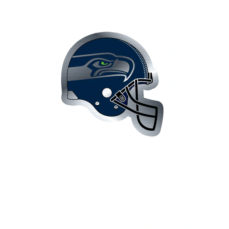 Seattle Seahawks - Image 14 - Silver Chrome Vinyl Sticker - Custom Size