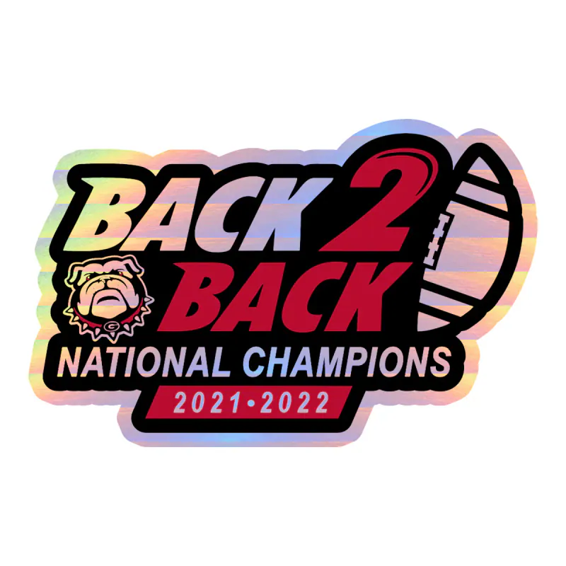 Georgia Bulldogs - National Champions 2022 - Image 3 - Holographic Vinyl Decal - Custom Size