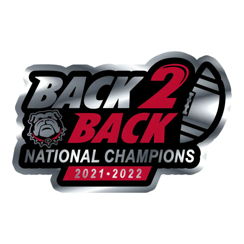 Georgia Bulldogs - National Champions 2022 - Image 3 - Silver Chrome Vinyl Decal - Custom Size