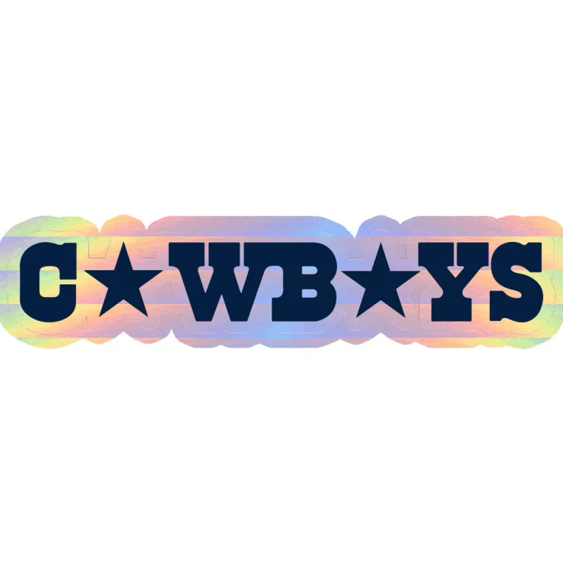 Dallas Cowboys - Lettering with Stars - Holographic Vinyl Sticker - Custom Size