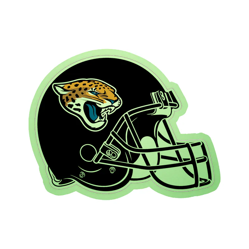 Jacksonville Jaguars - Helmet - Glow in the Dark Vinyl Sticker - Custom Size