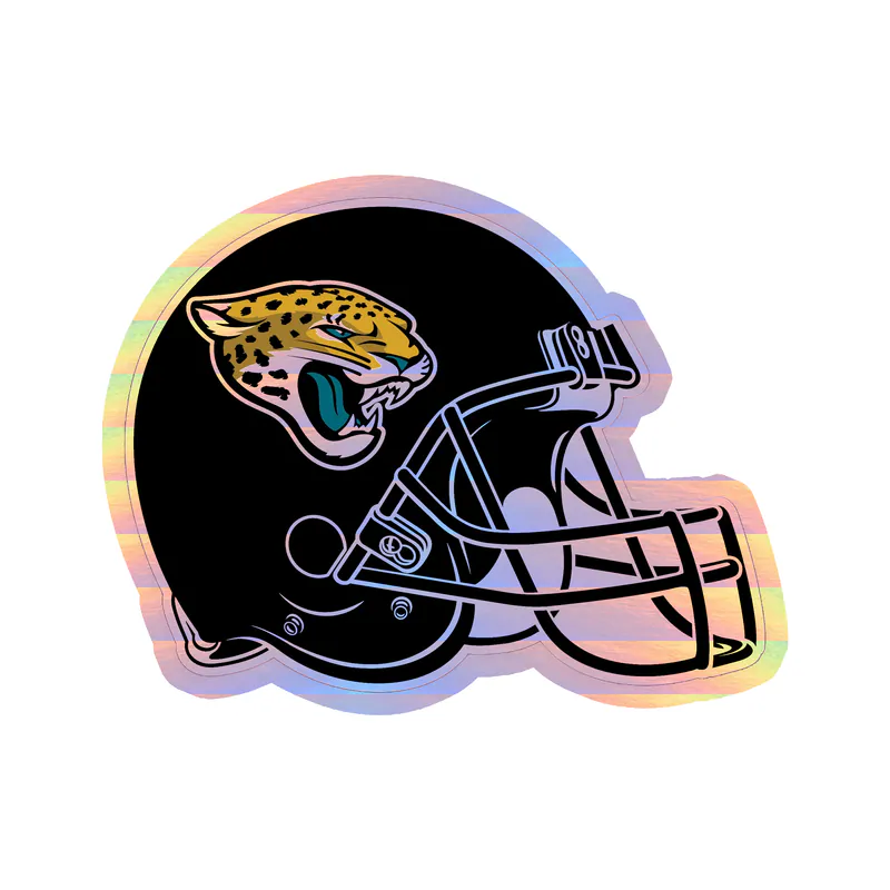 Jacksonville Jaguars - Helmet - Holographic Vinyl Sticker - Custom Size