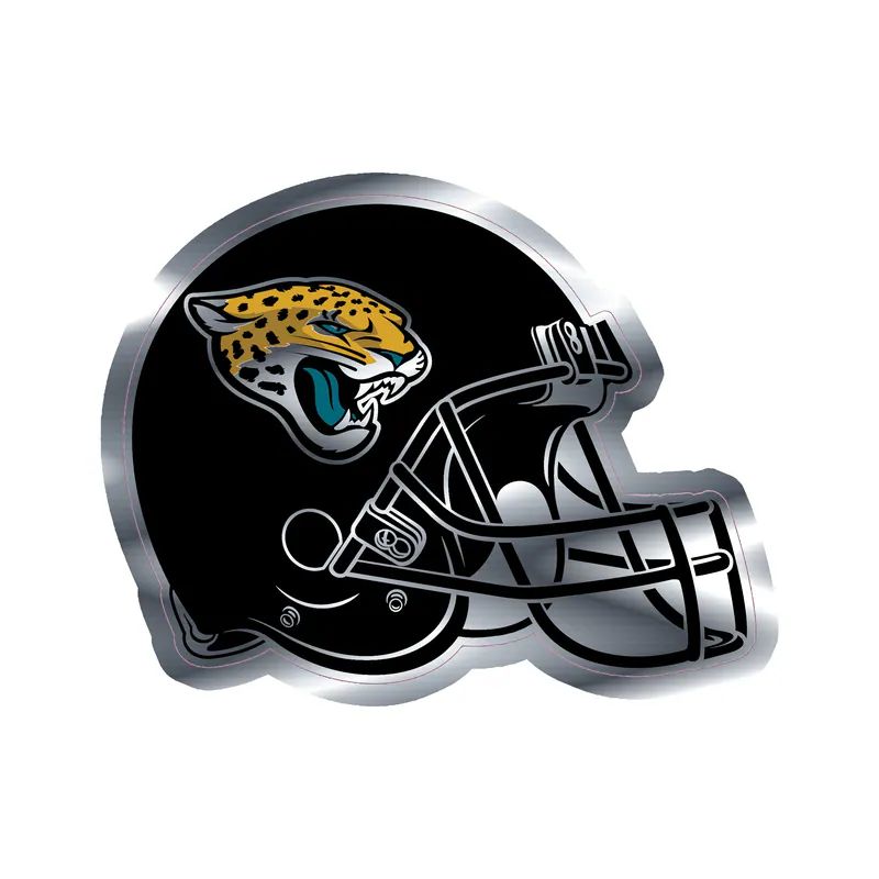Jacksonville Jaguars - Helmet - Silver Chrome Vinyl Sticker - Custom Size