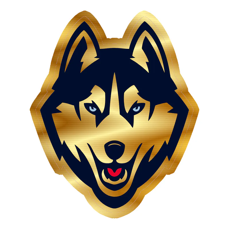 UConn - Head - Gold Chrome Vinyl Decal - Custom Size
