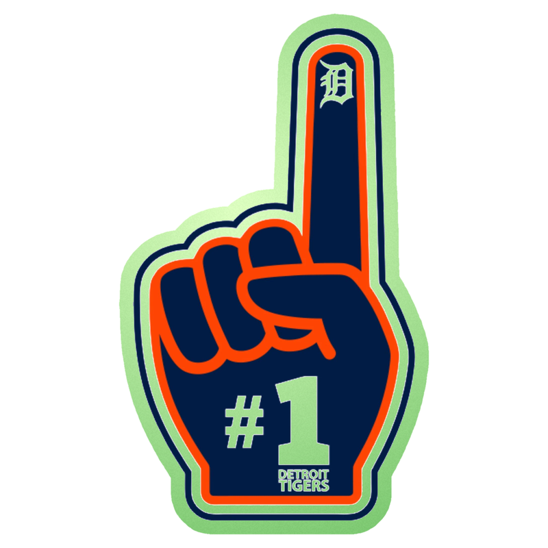 Detroit Tigers - Number #1 - Glow in the Dark Vinyl Sticker - Custom Size