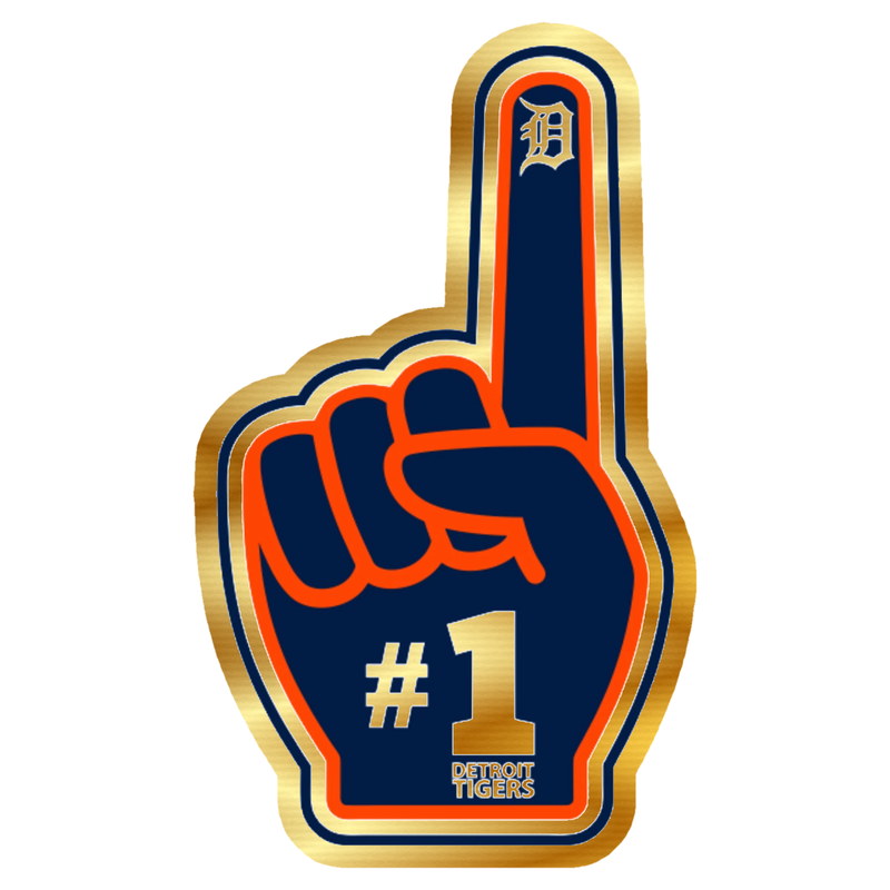 Detroit Tigers - Number #1 - Gold Chrome Vinyl Sticker - Custom Size