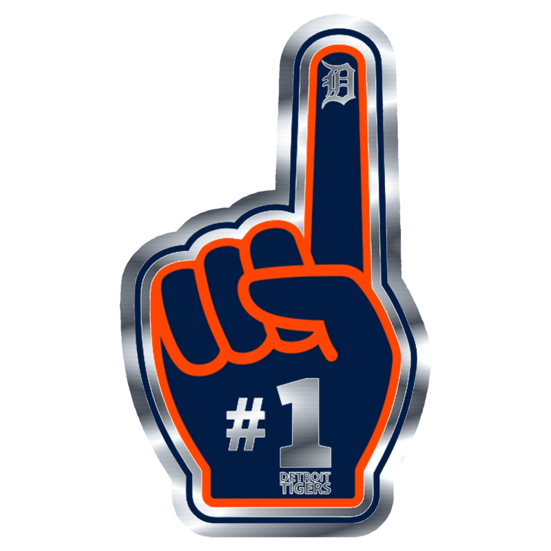 Detroit Tigers - Number #1 - Silver Chrome Vinyl Sticker - Custom Size