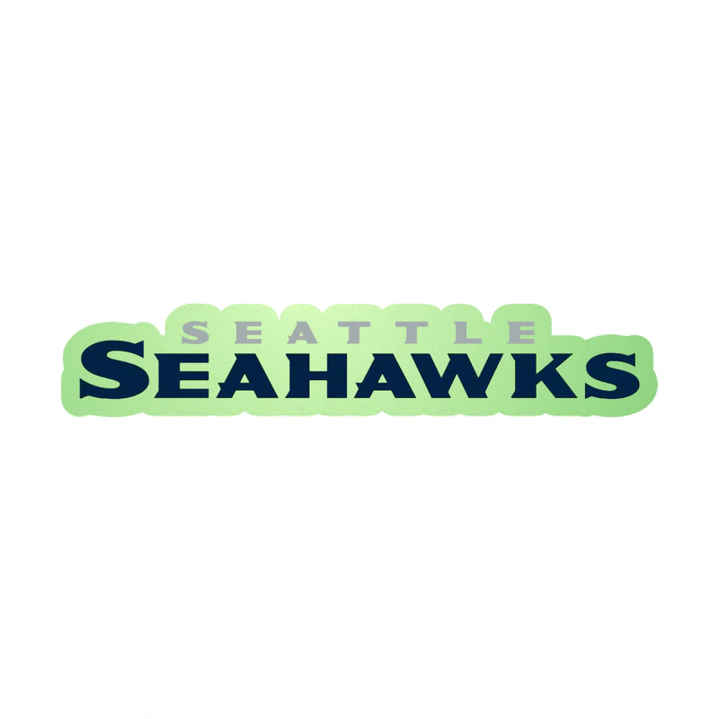 Seattle Seahawks Wordblock Glow in the Dark Vinyl Sticker - Custom Size
