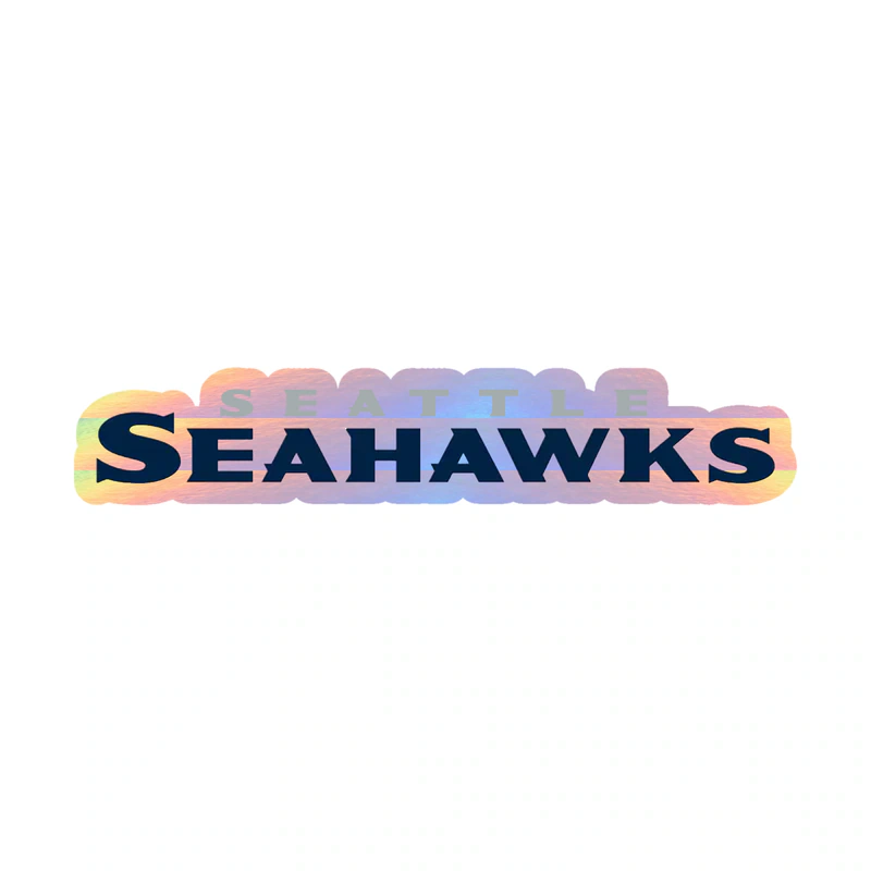 Seattle Seahawks Wordblock Holographic Vinyl Sticker - Custom Size