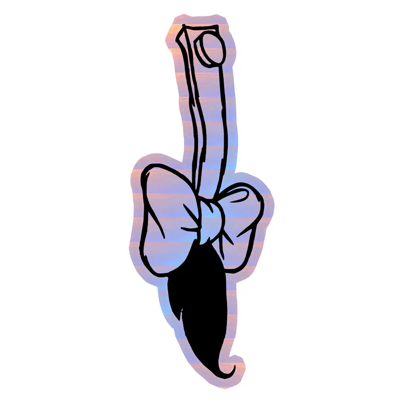 Winnie The Pooh - Eeyore's Tail - Holographic Vinyl Sticker - Custom Size