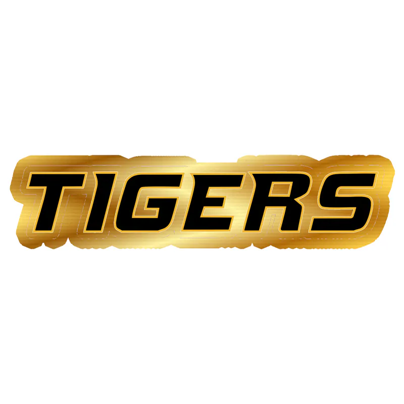 Missouri Tigers - Tigers  - Gold Chrome Vinyl Sticker - Custom Size
