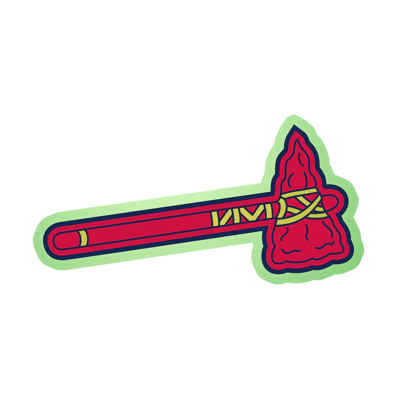Atlanta Braves - Hatchet - Glow in the Dark Vinyl Sticker - Custom Size