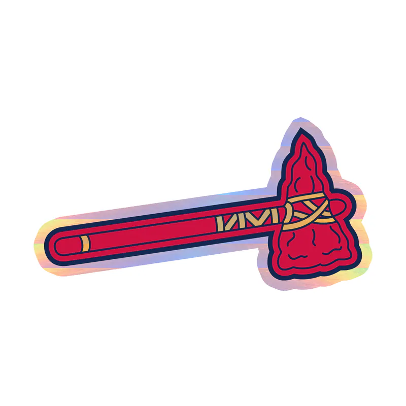 Atlanta Braves - Hatchet - Holographic Vinyl Sticker - Custom Size