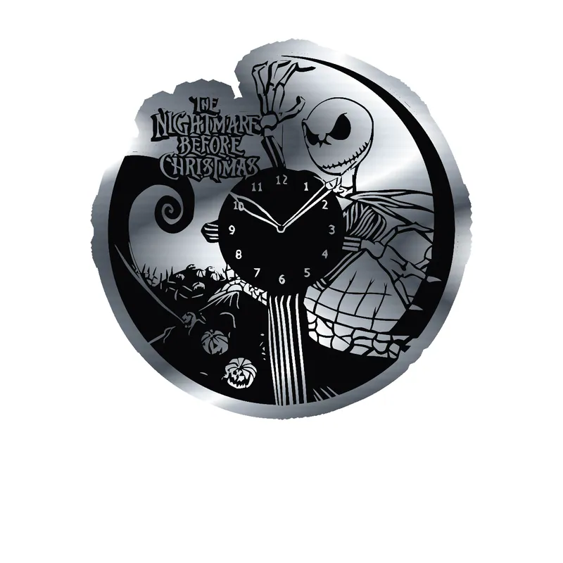 Nightmare Before Christmas Silver Chrome Vinyl Sticker - Custom Size