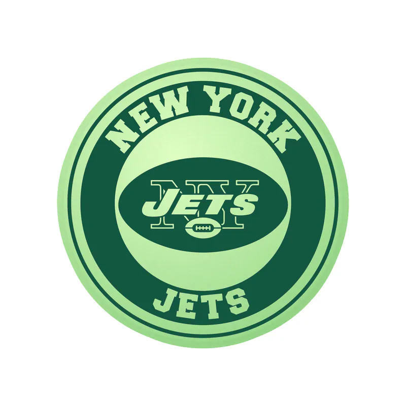 New York Jets - Green And White Circle - Glow in the Dark Vinyl Sticker - Custom Size
