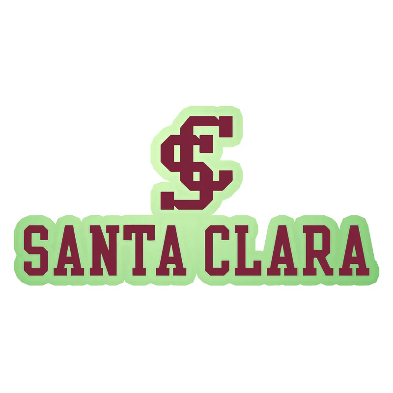 Santa Clara University Full Color Sticker - Glow in the Dark Vinyl Sticker - Custom Size