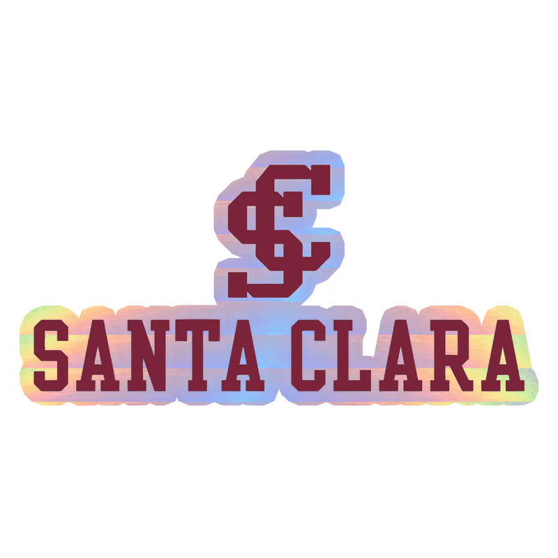 Santa Clara University Full Color Sticker - Holographic Vinyl Sticker - Custom Size