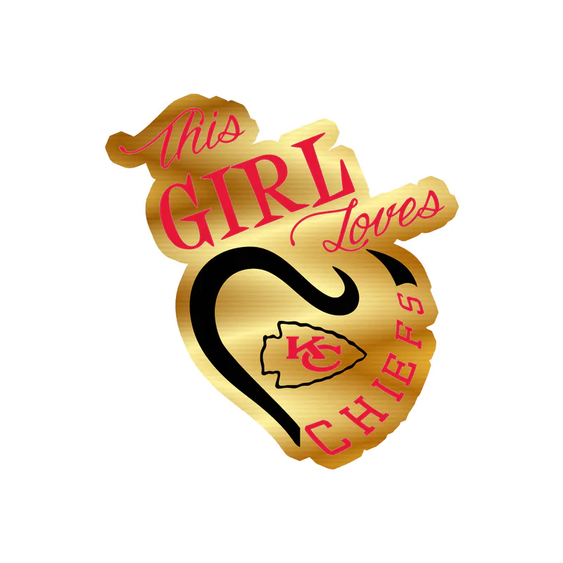 Kansas City Chiefs - This Girl - Gold Chrome Vinyl Sticker – Custom Size