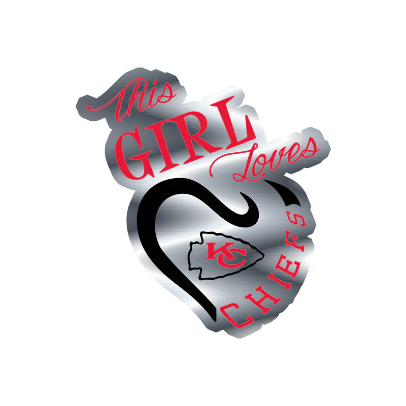 Kansas City Chiefs - This Girl - Silver Chrome Vinyl Sticker – Custom Size