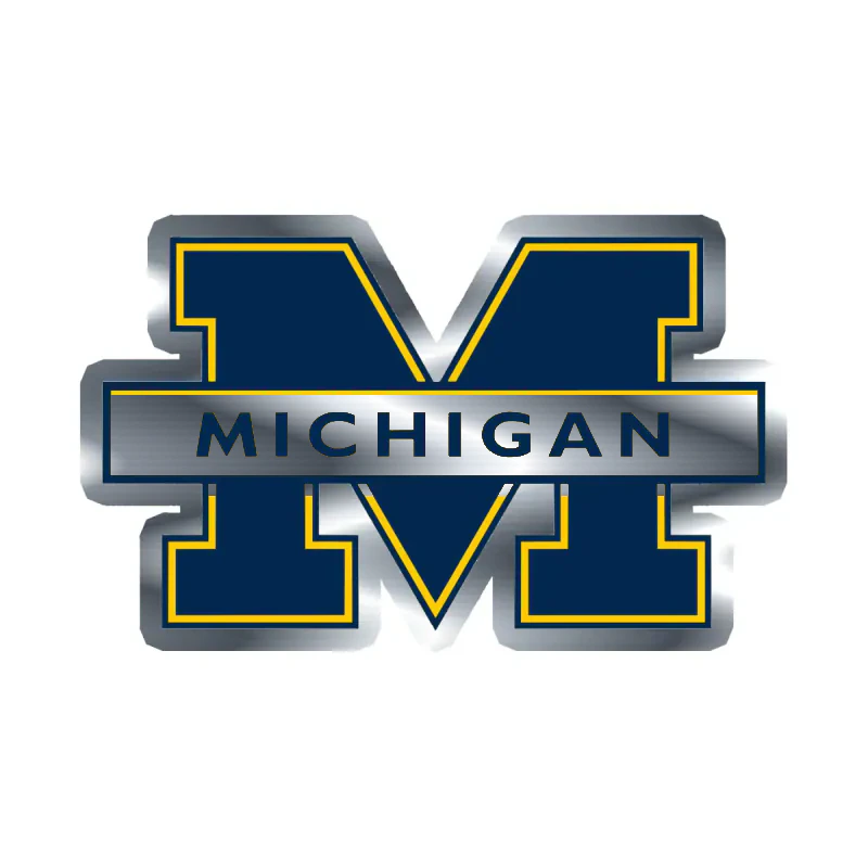 Michigan Wolverines - Image 4 - Silver Chrome Vinyl Decal - Custom Size