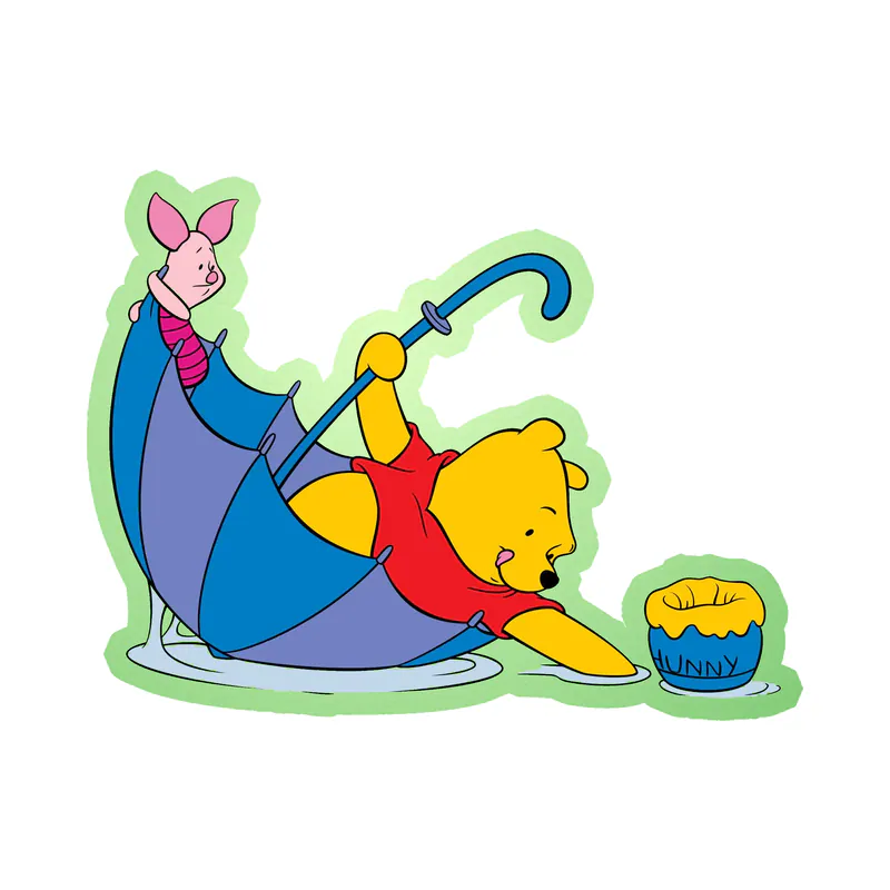 Winnie The Pooh - Pooh And Piglet - Glow in the Dark Vinyl Sticker - Custom Size